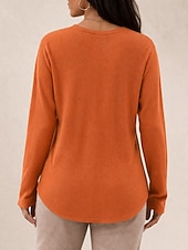 Χαμηλού Κόστους Απλή μπλούζα-Γυναικεία Μπλούζα με υφή Βάφλα μπλουζάκι Μοντέρνα Μακρυμάνικο Στρογγυλή Ψηλή Λαιμόκοψη Στρογγυλή Λαιμόκοψη Μακριές μπλούζες Causal Κίτρινο Βυσσινί Πορτοκαλί Πράσινο του τριφυλλιού Φθινόπωρο