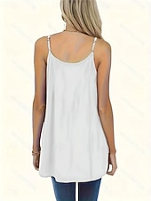 economico Serbatoio Semplice-Confezioni multiple 2 pezzi Per donna Scollo a V Senza Maniche Verde + rosa Canotta Maglietta senza maniche Maglietta Pieghettato Tinta unica Casuale Quotidiano Poliestere Estate