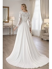 Χαμηλού Κόστους Φορέματα βραδινής χορού-Ολόσωμη φόρμα Μακρύ Φορεματα για γαμο Απλός Καθημερινό Μακρυμάνικο Λαιμός ψευδαίσθησης Δαντέλα Ύφασμα Stretch με Ζωνάρια / Κορδέλες Κρυστάλλινη λεπτομέρεια Διακοσμητικά Επιράμματα