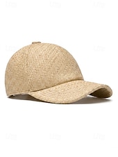 tanie Kapelusze damskie-Damska czapka baseballowa ze słomy w stylu boho, regulowany, wielokolorowy, tkany kapelusz przeciwsłoneczny na wakacje na plaży, podróże do kurortu, wypoczynek na świeżym powietrzu i codzienny strój