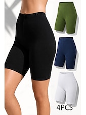 economico Leggings semplici-4 pezzi pantaloncini chino da donna leggings leggings comodi vacanza streetwear basic lunghezza al ginocchio vita alta tinta unita elastico in vita comfort traspirante elasticizzato vacanza street