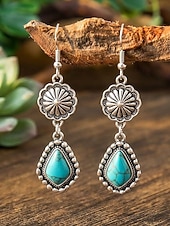 olcso Női fülbevaló-Női bohém türkiz ötvözet fülbevalók, könnyű függő ékszerek, tökéletesek tengerparti nyaraláshoz, hétköznapi viselethez és nyári kiegészítőkhöz