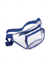 cheap Vacation &amp; Travel Bags-Women's Clear PVC Crossbody and Waist Bag, Multi-Color Transparent Bag with Adjustable Strap and Multiple Wearing Styles, Large Capacity Stylish Bag for Beach Vacation and Casual Daily Use