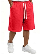 preiswerte Lässige Shorts-Herren Shorts Sommershorts Freizeitshorts Tasche Elastischer Bund Rein Einfach Komfort Atmungsaktiv Knielang Lässig Outdoor Strand Urlaub Mode Schwarz Weiß Mikroelastisch