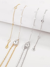 preiswerte Halskette für Damen-Damen-Körperkette mit tropfenförmigem Anhänger aus einer Legierung, gold-silbernes Rückenschmuckstück für Strandurlaub, Party-Abendgarderobe, rückenfreie Kleider und Resort-Styling