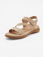 economico Sandali Comodi-Sandali da donna neri comodi con supporto plantare – scarpe da passeggio imbottite con cinturino regolabile, sandali leggeri antiscivolo per viaggiare e fare shopping &amp;uso quotidiano