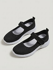 abordables Zapatillas de mujer-Zapatillas deportivas rosas de punto estilo Mary Jane para mujer, con correa ajustable, calzado cómodo y transpirable para uso diario, para caminar y para todo el día.