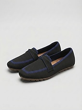 tanie Buty na płaskim obcasie damskie-Damskie, dzianinowe, płaskie buty w kolorze różowego różu, oddychające, wsuwane, z kwadratowymi noskami, wygodne i lekkie obuwie do noszenia na co dzień, do pracy, na zakupy, w podróże, na spacery i