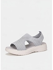 preiswerte Komfortsandalen-Pinkfarbene Damen-Stricksandalen mit Strasssteinen – atmungsaktive Plateau-Sommerschuhe zum Spazierengehen, Reisen und für den Urlaub &amp;Freizeitkleidung