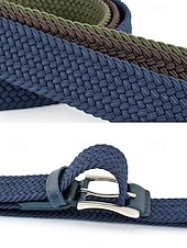 preiswerte Herrengürtel-Geflochtener Herren-Stretchgürtel mit Kunstlederbesatz, verstellbarer, gewebter Freizeitgürtel in verschiedenen Farben für den Alltag, Strandurlaub, Reisen und Resort-Looks