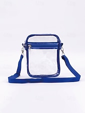 cheap Vacation &amp; Travel Bags-Women's Clear PVC Crossbody Bag, Large and Small Size Transparent Shoulder Bags with Adjustable Straps, Stylish Multi-Color Bags for Beach Vacation, Travel and Casual Daily Use