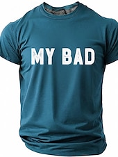 Χαμηλού Κόστους Σαρκαστικό Χιούμορ T-shirts-Ανδρικά Σαρκαστικός Μπλουζάκι Κοντομάνικο Κοντομάνικη μπλούζα 3D εκτύπωση Στρογγυλή Ψηλή Λαιμόκοψη Πουκάμισο Μοντέρνα Υψηλής Ποιότητας Απλός Causal Καθημερινά Πάρτι Θαλασσί Μπλε Απαλό Μπλε της Λίμνης
