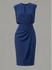 preiswerte Einfaches Kleid-Damen Minikleid Etui-Kleid Modern Outdoor Ausgehen Wochenende Normale Passform Einfach Ärmellos Rundhalsausschnitt Schwarz Weiß Rote Grün Sommer