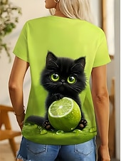 economico Maglietta Animali-Pasqua Per donna Maglietta Stampato Grafico Animale Cartoni animati Moda Elegante Classico Manica Corta Girocollo Top Regolari Casuale Quotidiano Weekend Blu Verde chiaro Arancione Estate Primavera