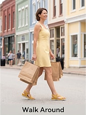 abordables Sandalias Cómodas-Sandalias amarillas de mujer con soporte para el arco del pie y tira elástica: zapatos cómodos y acolchados para caminar, sandalias casuales de verano ligeras con suela suave para viajar, caminar y