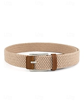 preiswerte Herrengürtel-Geflochtener Herren-Stretchgürtel mit Kunstlederbesatz, verstellbarer, gewebter Freizeitgürtel in verschiedenen Farben für den Alltag, Strandurlaub, Reisen und Resort-Looks