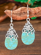cheap Women's Earring-Women's Bohemian Alloy Turquoise Earrings Set, Multi Style Drop and Stud Earring Collection for Beach Vacation, Daily Casual Wear, Travel and Resort Styling