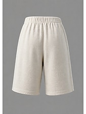 billige Bunner-Dame Bukser med linfølelse Capri-bukser Shorts Sommershorts Ferie Grunnleggende Fritid Knelengde Middels midje عادي Elastisk midje Komfort Pustende Uelastisk Daglig utendørs Feriereise Svart Rød