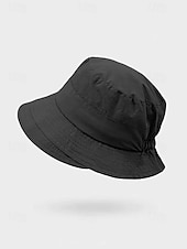 abordables Sombreros de mujer-Sombrero de pescador informal de algodón para mujer, sombrero de sol elástico ajustable en varios colores para vacaciones en la playa, uso diario informal, viajes y estilo veraniego al aire libre.
