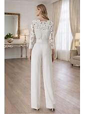 Χαμηλού Κόστους Φορέματα βραδινής χορού-Ολόσωμη φόρμα Μακρύ Φορεματα για γαμο Απλός Καθημερινό Μακρυμάνικο Λαιμός ψευδαίσθησης Δαντέλα Ύφασμα Stretch με Ζωνάρια / Κορδέλες Κρυστάλλινη λεπτομέρεια Διακοσμητικά Επιράμματα