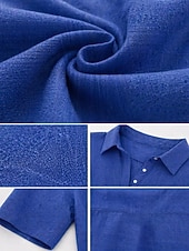 Χαμηλού Κόστους Φορέματα-γυναικείο φόρεμα μίντι βαμβακερό φόρεμα σαν λινό φόρεμα πουκάμισο σε γραμμή a casual καθημερινό φαρδιά εφαρμογή μονόχρωμο κοντομάνικο πέτο μπλε μαύρο κίτρινο ροζ καλοκαίρι άνοιξη φθινόπωρο