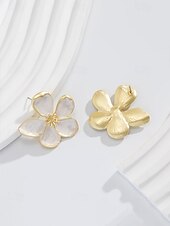 Недорогие Женская серьга-Женские серьги в богемном стиле, материал — сплав, 3D-цветочный дизайн, различные цвета, легкие и элегантные, идеально подходят для пляжного отдыха и повседневной носки.