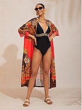 ieftine Tunică-rochie de seară maxi dreaptă din satin mătăsos Scarlet Tigress