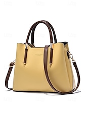 abordables Bolsos de mano y tote-Bolso de mano elegante para mujer, de piel sintética, disponible en varios colores, con correa ajustable para el hombro, ideal para el uso diario, para ir al trabajo, para viajar y para reuniones