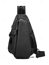 cheap Men's Bags-Men's Polyester Sling Bag Chest Pack, Multi-Color Crossbody Bag with Adjustable Shoulder Strap, Ideal for Casual Daily Use, Outdoor Sports, Hiking, Fishing and Travel