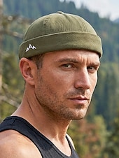 お買い得  メンズ帽子-メンズポリエステル製ドッカーハット。つばのない調節可能なキャップで、山のモチーフが刺繍されています。複数のカラー展開で、旅行、アウトドアスポーツ、普段着、バケーションスタイルに最適です。