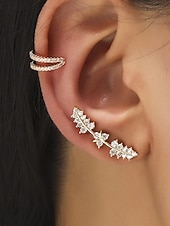 cheap Women's Earring-Women's Boho Alloy Ear Cuff Set, Multi Style Crystal Clip On Earrings for Beach Vacation, Summer Resort and Everyday Casual Wear