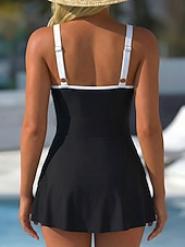 Χαμηλού Κόστους Ολόσωμα μαγιό-Γυναικεία Μαγιό Ενα κομμάτι Μαγιό Μονοκίνι Μαγιό-φόρεμα Μαγιό Έλεγχος κοιλιάς Ψηλή Μέση Λεπτό Εξώπλατο Διακοπές Ρούχα παραλίας Συμπαγές Χρώμα Σχήμα U Αμάνικο Μαγιό