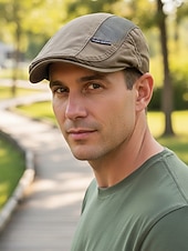 economico Cappelli da uomo-Berretto piatto da uomo in cotone a rete, regolabile e traspirante, modello newsboy ivy hat, ideale per l'uso quotidiano, le vacanze al mare, i viaggi e lo stile estivo all'aperto.