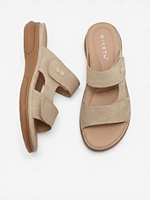economico Sandali Comodi-Sandali da donna con supporto plantare a mandorla – ciabatte comode con cinturino regolabile in velcro, sandali imbottiti da infilare per camminare, per interni ed esterni &amp;abbigliamento quotidiano