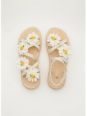 levne Espadrilky-dámské boho květinové sandály – barevné vyšívané řemínkové kalhotky s květinami na léto, plážové oblečení a ležérní outdoorový styl