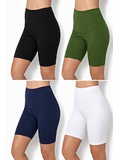 economico Leggings semplici-4 pezzi pantaloncini chino da donna leggings leggings comodi vacanza streetwear basic lunghezza al ginocchio vita alta tinta unita elastico in vita comfort traspirante elasticizzato vacanza street