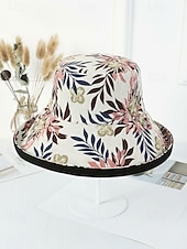 cheap Women's Hats-Women's Bohemian Reversible Polyester Sun Hat, Multi-Color Wide Brim Foldable Beach Bucket Hat for Vacation, Travel, Outdoor Leisure and Everyday Casual Wear