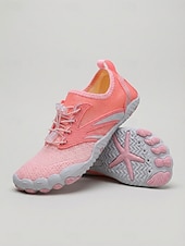 abordables Mujeres-Zapatillas acuáticas descalzas rosas y azules para mujer, calcetines acuáticos antideslizantes de secado rápido, calzado ligero y transpirable para la playa, natación, snorkel, buceo y surf. &amp;