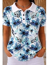 economico Bluse Floreali-Per donna Camicia a nido d'ape Camicia casual Top estivi Floreale Grafico Geometrico Vintage Elegante Senza Maniche Top Regolari Casuale Quotidiano All'aperto Bianco e blu Arcobaleno Estate Primavera