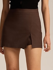 economico Gonne casual-Per donna Gonna da vacanza Moda Casual Mini Vita Alta Gonne Semplice Inelastico Quotidiano Streetwear Vinaccia Nero Verde militare Blu marino Primavera