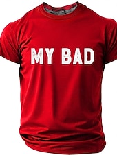 Χαμηλού Κόστους Σαρκαστικό Χιούμορ T-shirts-Ανδρικά Σαρκαστικός Μπλουζάκι Κοντομάνικο Κοντομάνικη μπλούζα 3D εκτύπωση Στρογγυλή Ψηλή Λαιμόκοψη Πουκάμισο Μοντέρνα Υψηλής Ποιότητας Απλός Causal Καθημερινά Πάρτι Θαλασσί Μπλε Απαλό Μπλε της Λίμνης