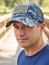  Heren truckerpet van polyester met Amerikaanse vlag, geborduurd klittenbandpatch in diverse kleuren, verstelbare pasvorm, perfect voor de viering van 250 jaar Amerika, Onafhankelijkheidsdag,