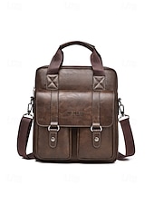 preiswerte Taschen für Herren-Messenger Bag für Herren aus Kunstleder, geräumige Aktentasche mit mehreren Fächern und verstellbarem Schultergurt, stilvolle Reisetasche für Freizeit und Beruf, geeignet für den täglichen Arbeitsweg und die Arbeit.