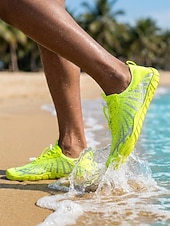 voordelige Heren-Neon groene, sneldrogende waterschoenen voor heren, ademende, lichtgewicht aquasneakers met antislipzool, ideaal voor wateractiviteiten, zwemmen, strandwandelingen, kajakken, kustreizen en buitensporten.