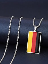 economico Accessori-Collana da uomo con ciondolo a forma di bandiera in acciaio inossidabile, collana con catena a bandiera di diversi paesi per le partite di calcio, per sostenere i tifosi, per fare il tifo allo stadio, per l'abbigliamento sportivo casual e per tutti i gior