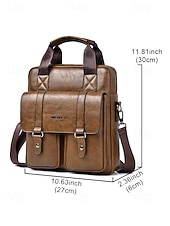 preiswerte Taschen für Herren-Messenger Bag für Herren aus Kunstleder, geräumige Aktentasche mit mehreren Fächern und verstellbarem Schultergurt, stilvolle Reisetasche für Freizeit und Beruf, geeignet für den täglichen Arbeitsweg und die Arbeit.