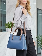 abordables Bolsos de mano y tote-Bolso de mano elegante para mujer, de piel sintética, disponible en varios colores, con correa ajustable para el hombro, ideal para el uso diario, para ir al trabajo, para viajar y para reuniones