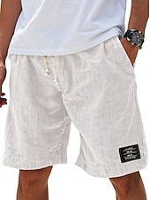 ieftine Clasic-Bărbați Pantaloni Scurți Pantaloni scurți de vară Pantaloni scurți de plajă Pantaloni scurți casual Cordon Talie elastică Simplu Culoare solidă Confort Ușor Lungimea genunchiului Zilnic În aer liber