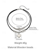 baratos Colar Feminino-Colar feminino boho com pingente duplo em liga metálica, estilo gargantilha com diversos charmes, perfeito para férias na praia, resorts de verão e uso casual no dia a dia.