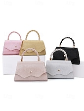 preiswerte Clutches &amp; Taschen für die Abendgarderobe-Elegante Damenhandtasche mit Henkel und Kette, glänzende Abendclutch aus Polyester, in verschiedenen Farben erhältlich, mit funkelnden Details, perfekt für Hochzeiten, Partys und besondere Anlässe.